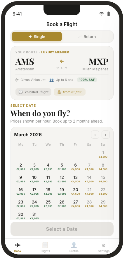 Aervia App — Booking Confirmed